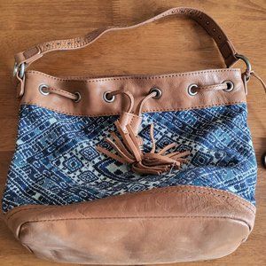 SAK Leather and Tapestry hobo/crossbody bag